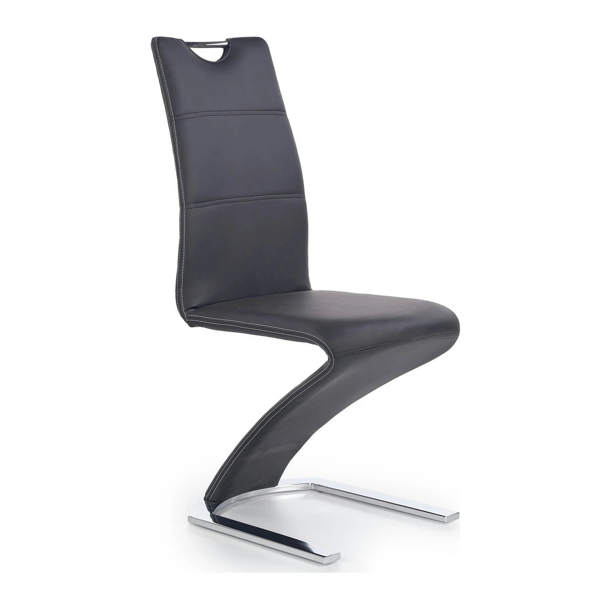 Scaun K291, negru/crom, piele ecologica/metal, 45X63X101 CM