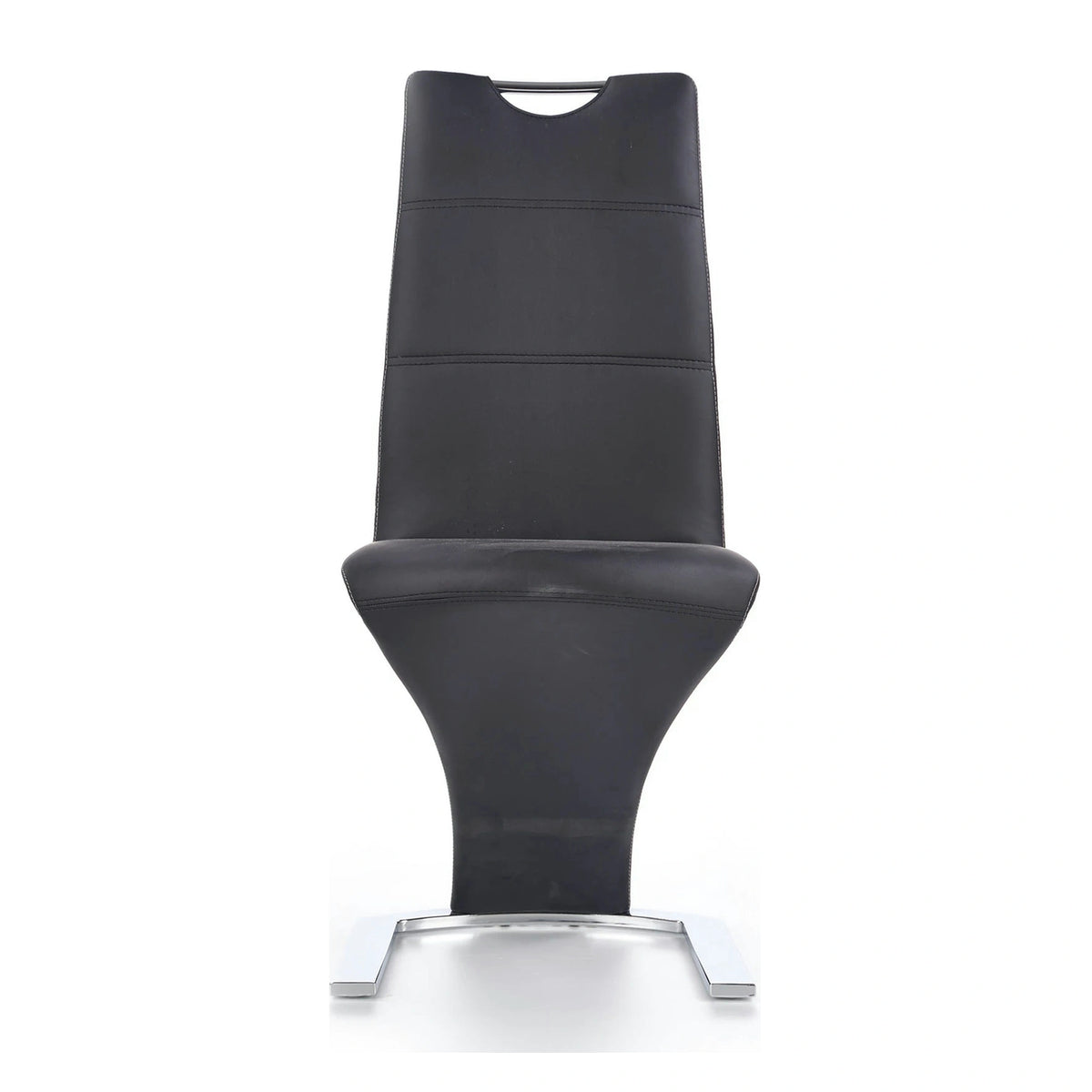 Scaun K291, negru/crom, piele ecologica/metal, 45X63X101 CM