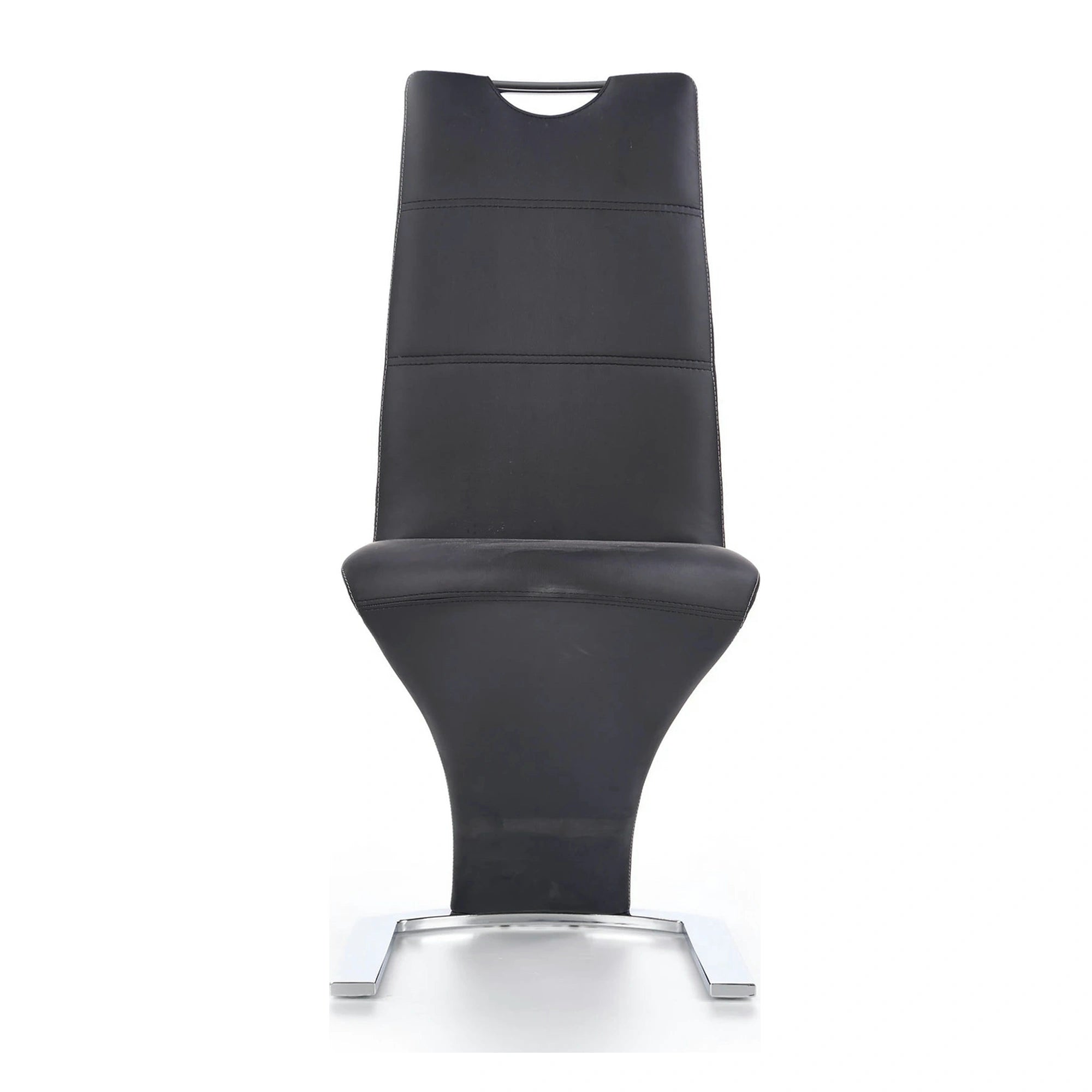 Scaun K291, negru/crom, piele ecologica/metal, 45X63X101 CM