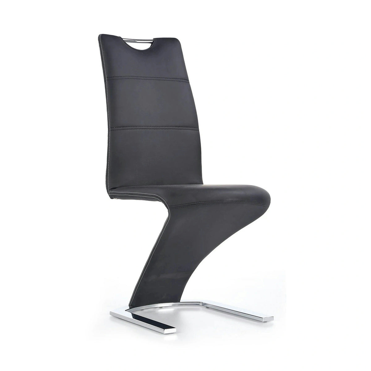 Scaun K291, negru/crom, piele ecologica/metal, 45X63X101 CM