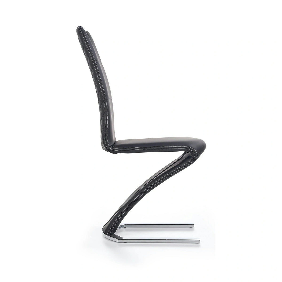 Scaun K291, negru/crom, piele ecologica/metal, 45X63X101 CM