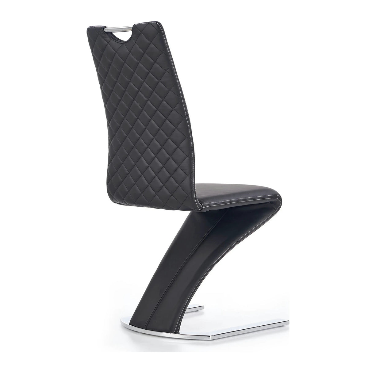 Scaun K291, negru/crom, piele ecologica/metal, 45X63X101 CM