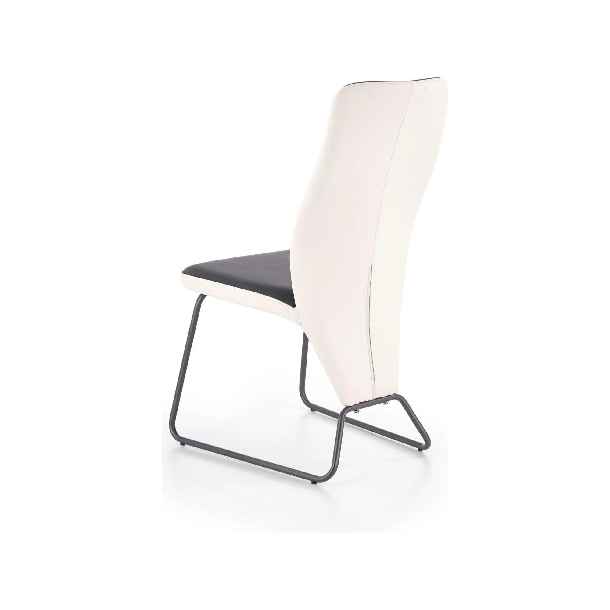 Scaun K300, negru/alb, piele ecologica/metal, 45x57x96 cm