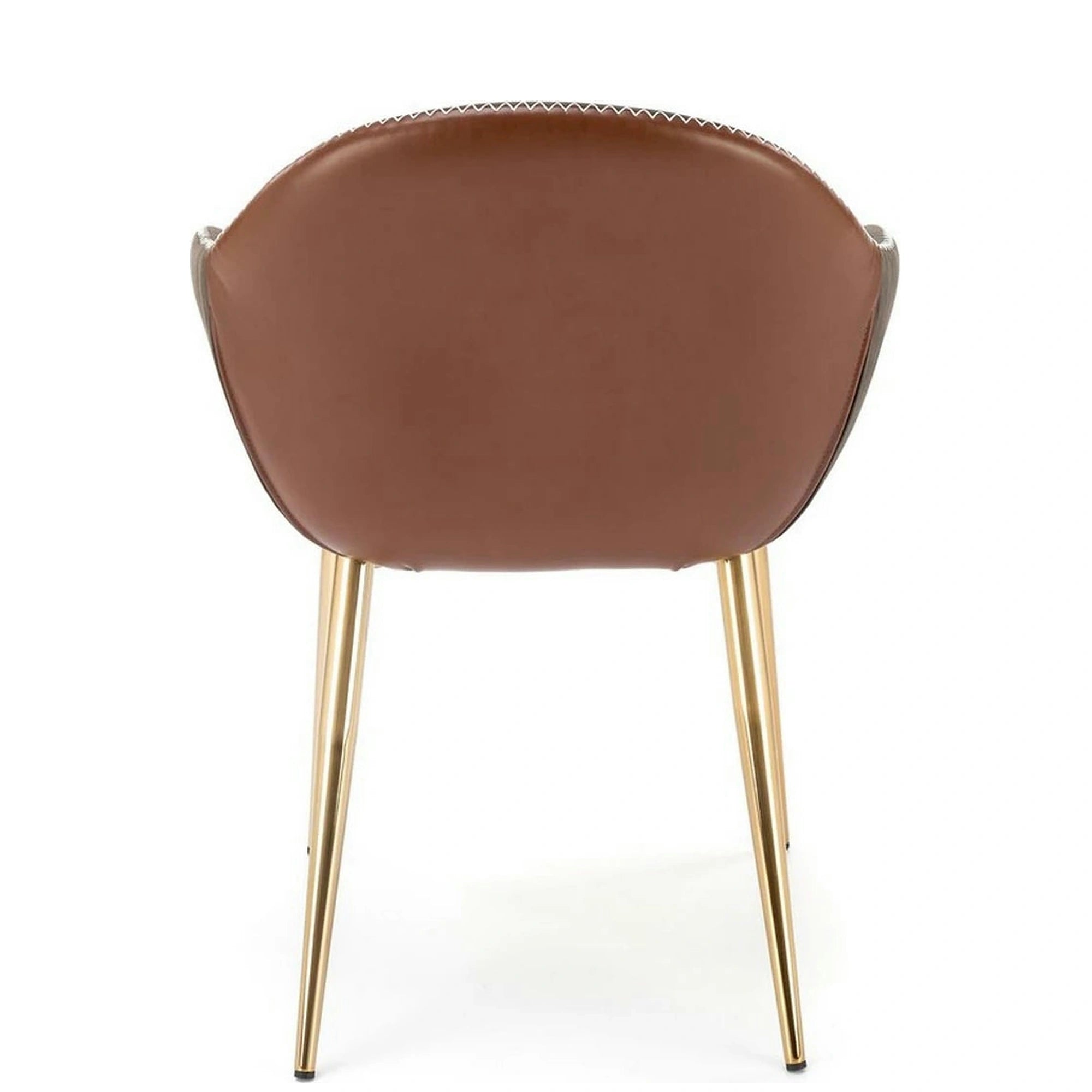 Scaun K304, gri/maro, piele ecologica/otel, 57x59x81 cm