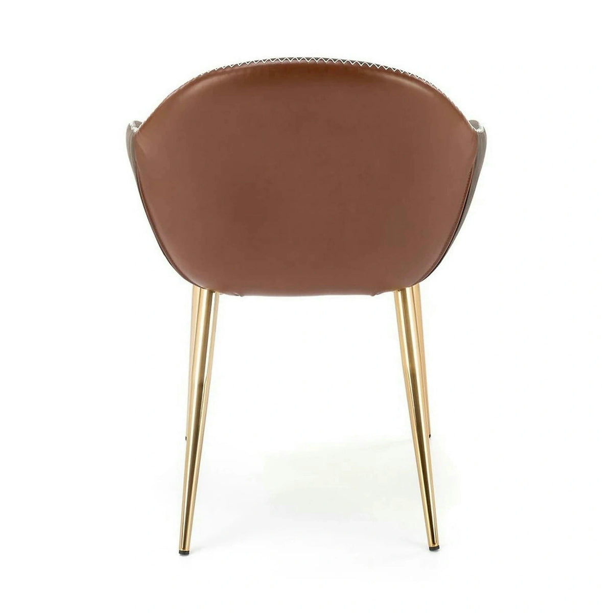 Scaun K304, gri/maro, piele ecologica/otel, 57x59x81 cm