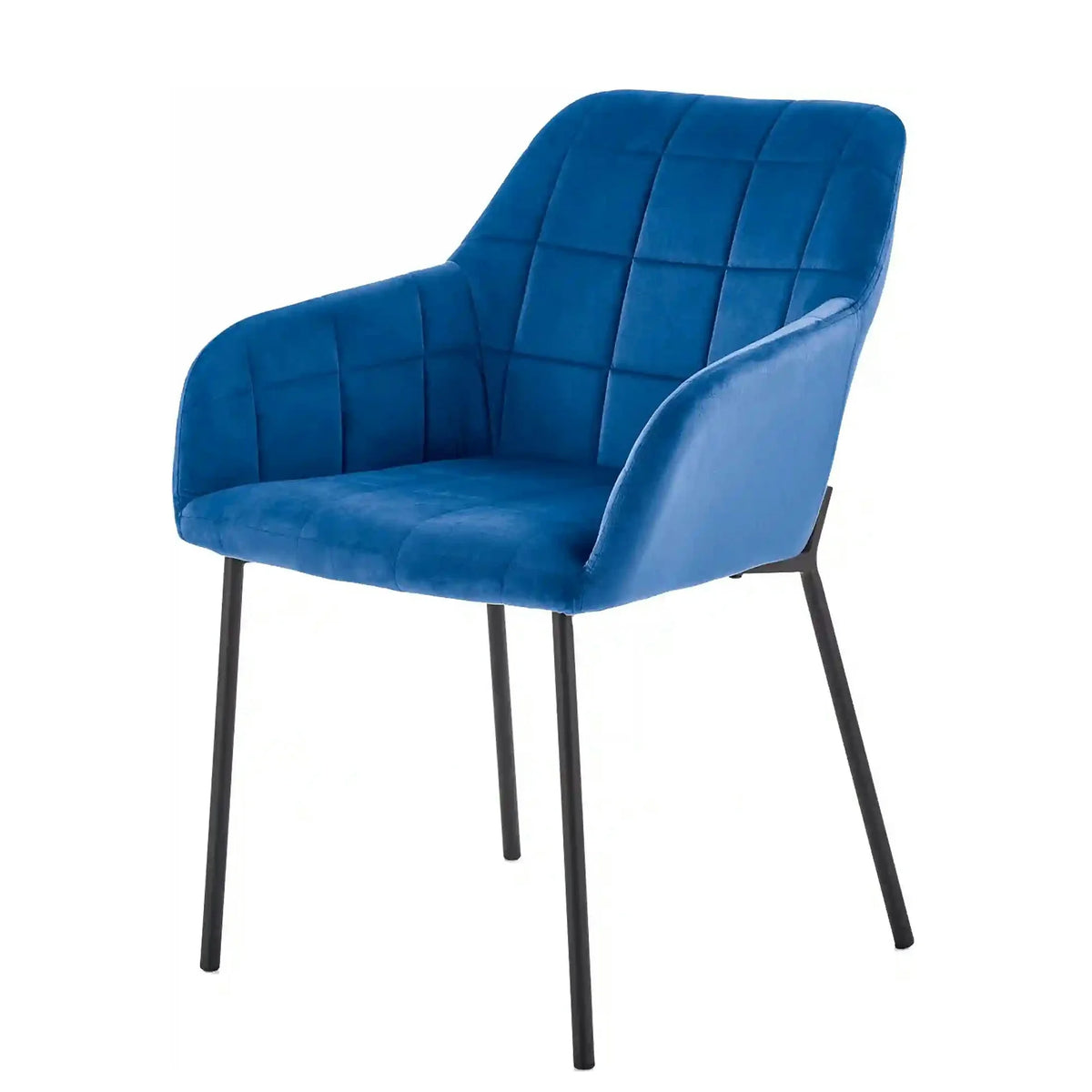 Scaun K305, albastru/negru, stofa catifelata/metal, 58X57X80 cm