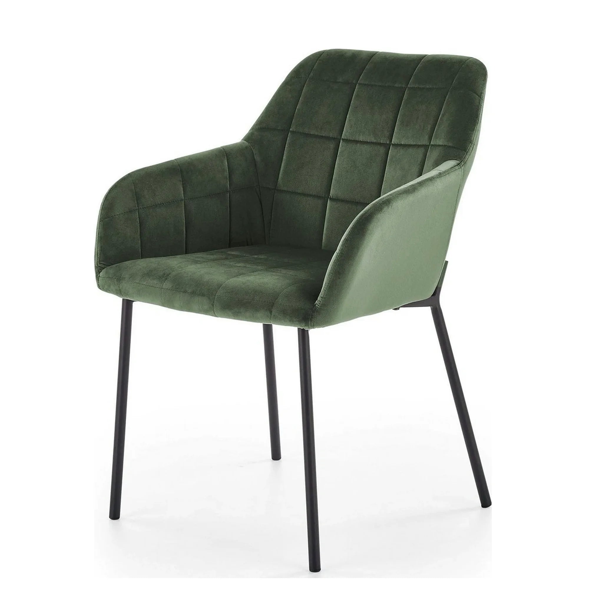 Scaun K305, verde inchis/negru, stofa catifelata/metal, 58X57X80 cm
