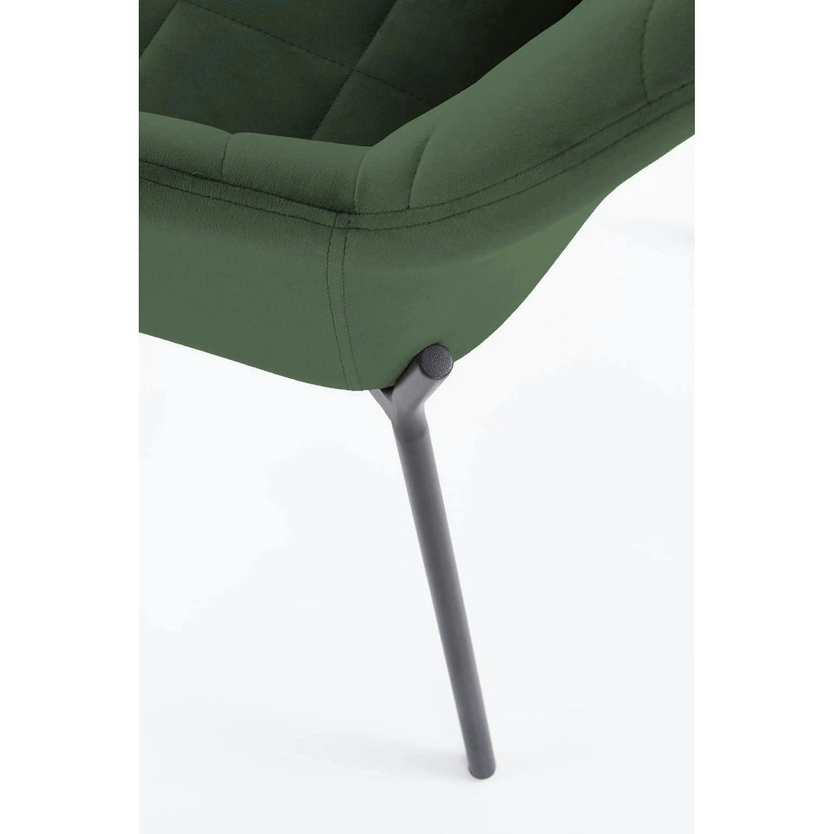Scaun K305, verde inchis/negru, stofa catifelata/metal, 58X57X80 cm