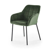 Scaun K305, verde inchis/negru, stofa catifelata/metal, 58X57X80 cm