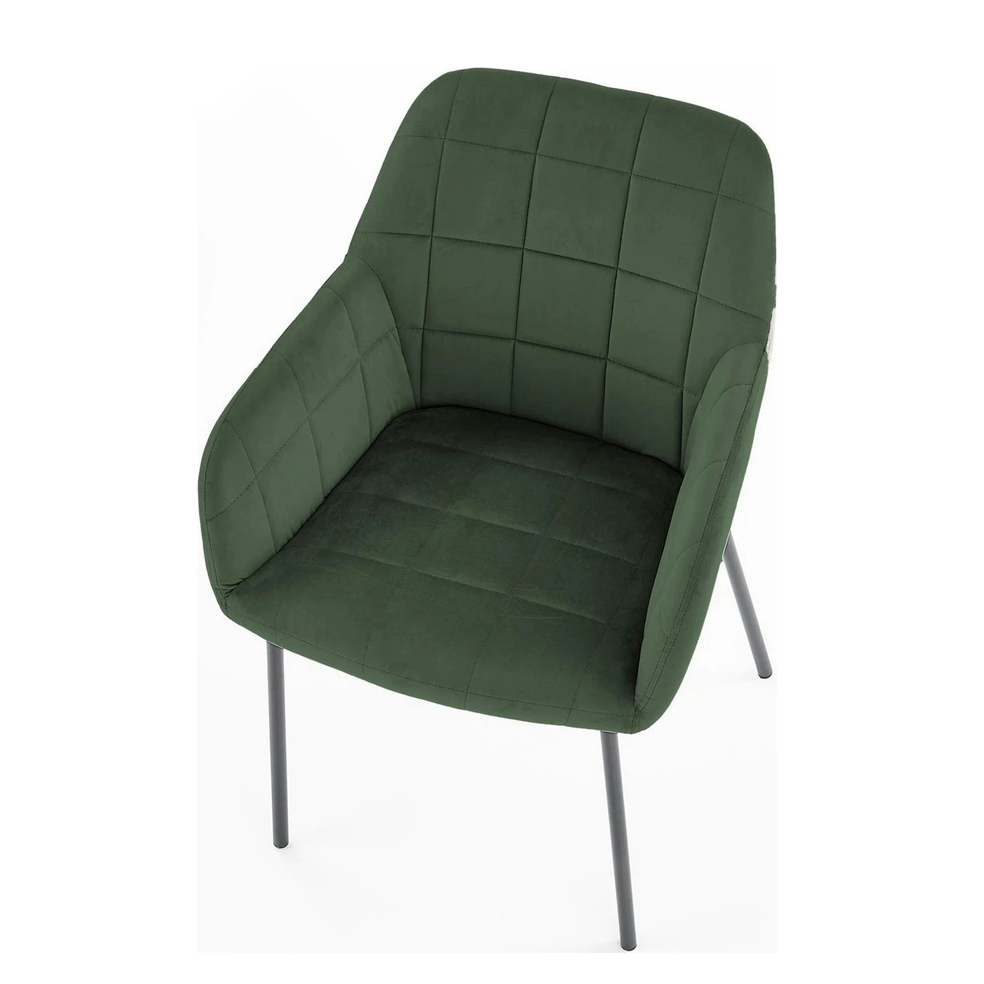 Scaun K305, verde inchis/negru, stofa catifelata/metal, 58X57X80 cm