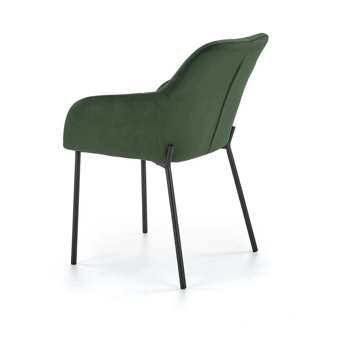 Scaun K305, verde inchis/negru, stofa catifelata/metal, 58X57X80 cm