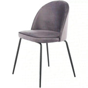 Scaun K314 gri inchis/negru, stofa catifelata/metal, 49x50x80 cm