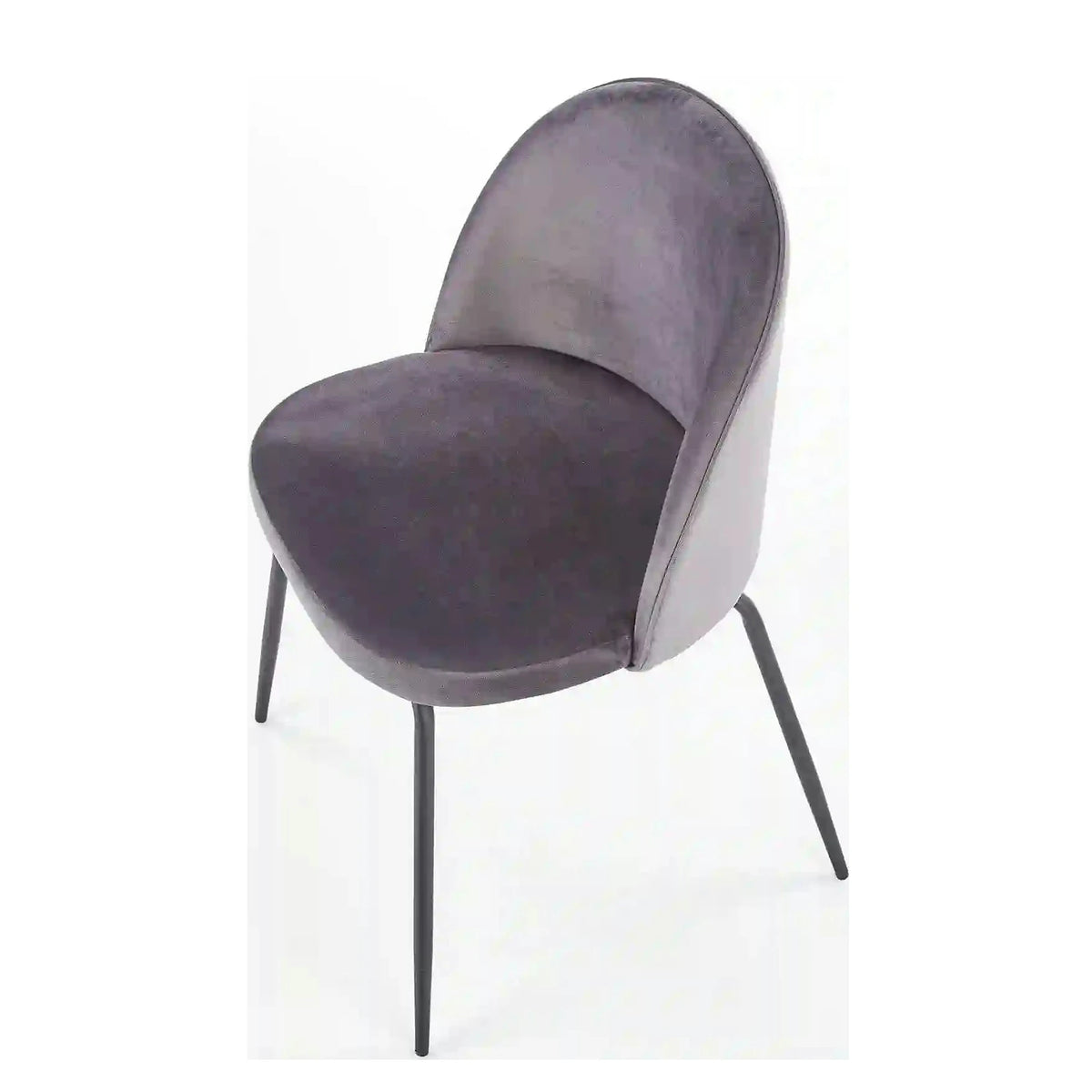 Scaun K314 gri inchis/negru, stofa catifelata/metal, 49x50x80 cm