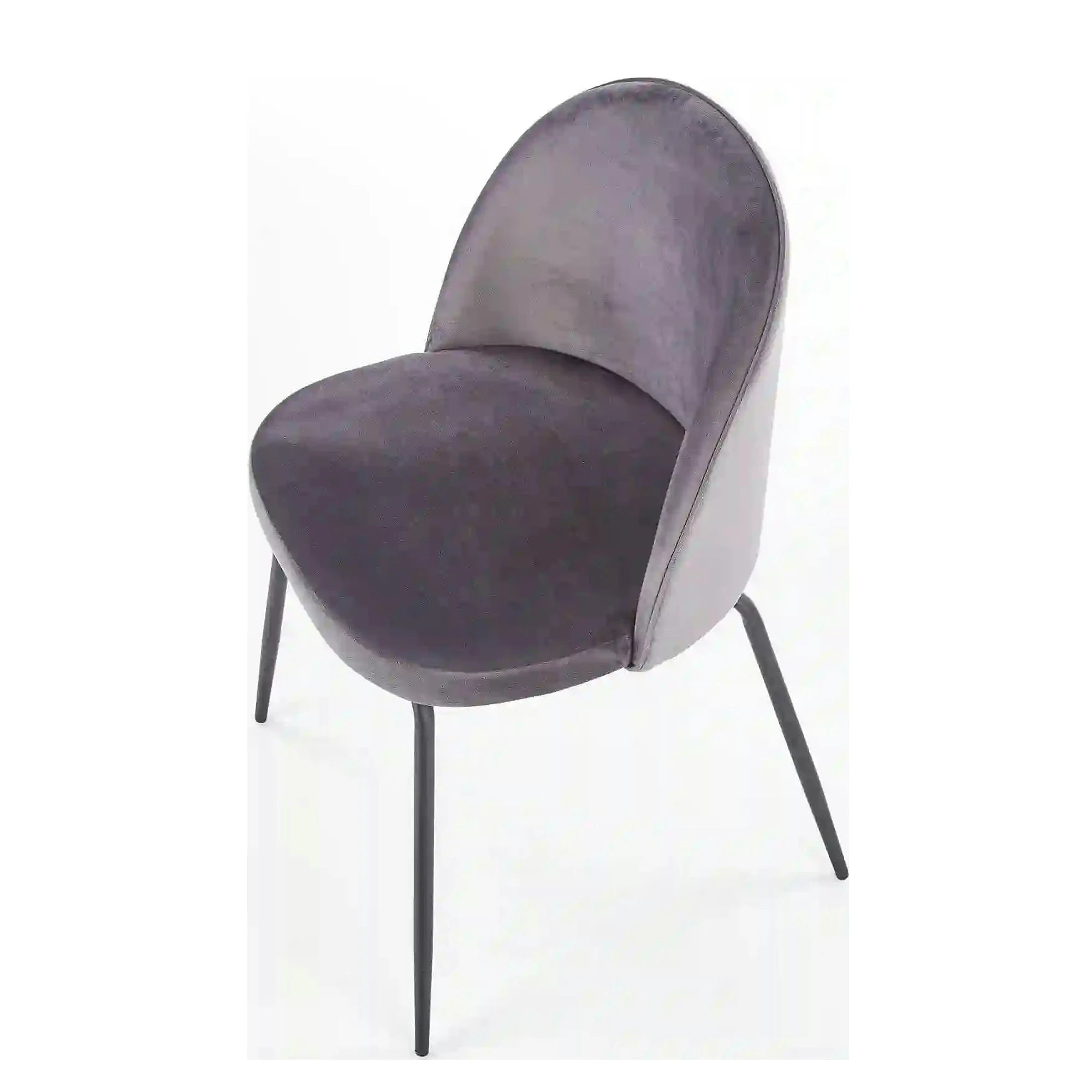 Scaun K314 gri inchis/negru, stofa catifelata/metal, 49x50x80 cm