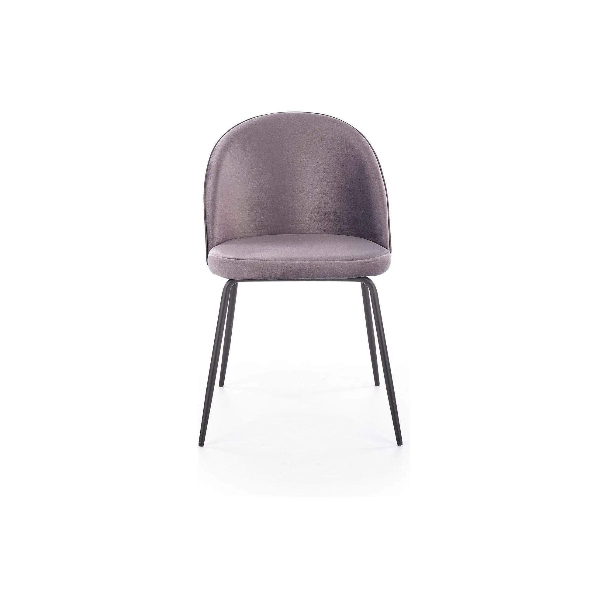 Scaun K314 gri inchis/negru, stofa catifelata/metal, 49x50x80 cm