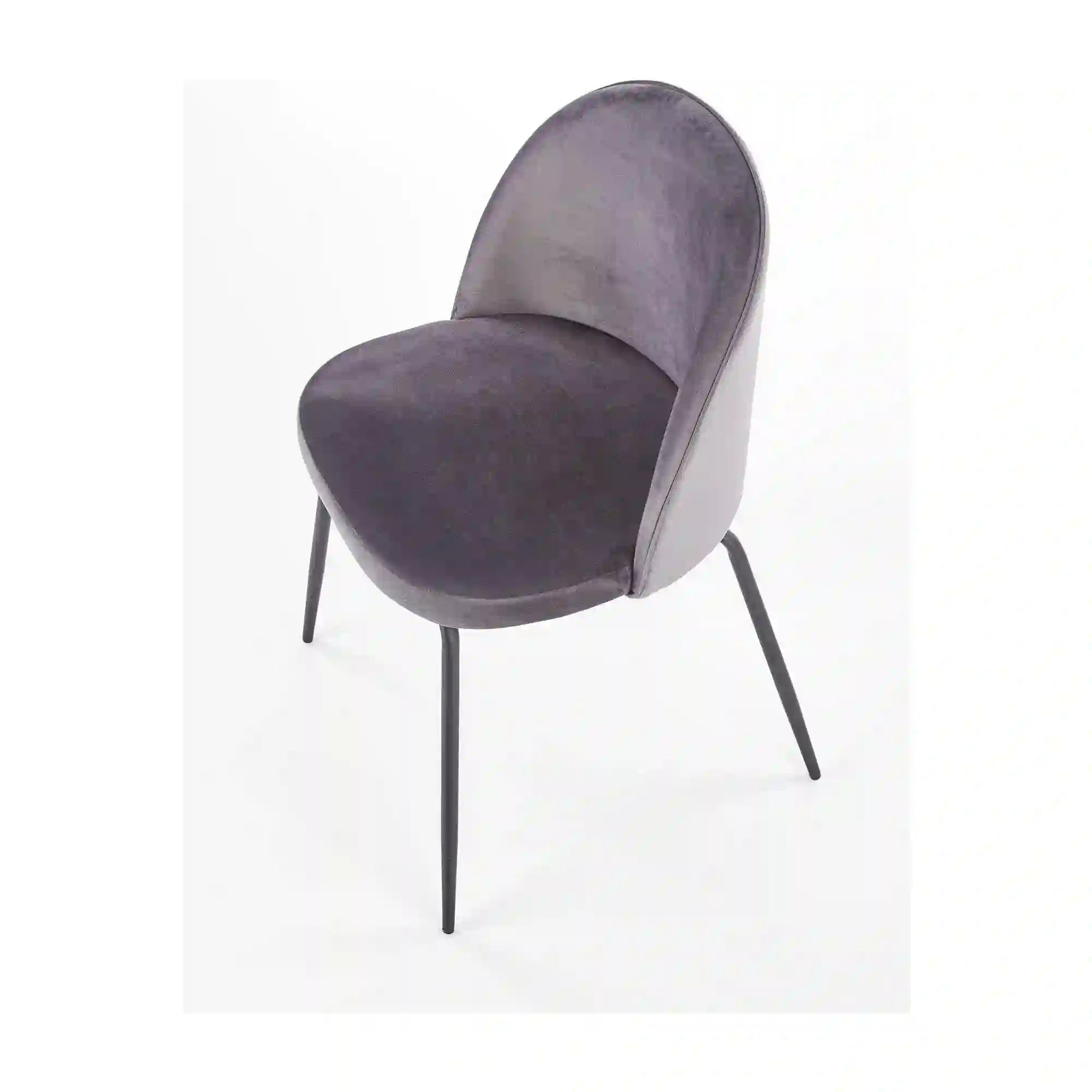 Scaun K314 gri inchis/negru, stofa catifelata/metal, 49x50x80 cm