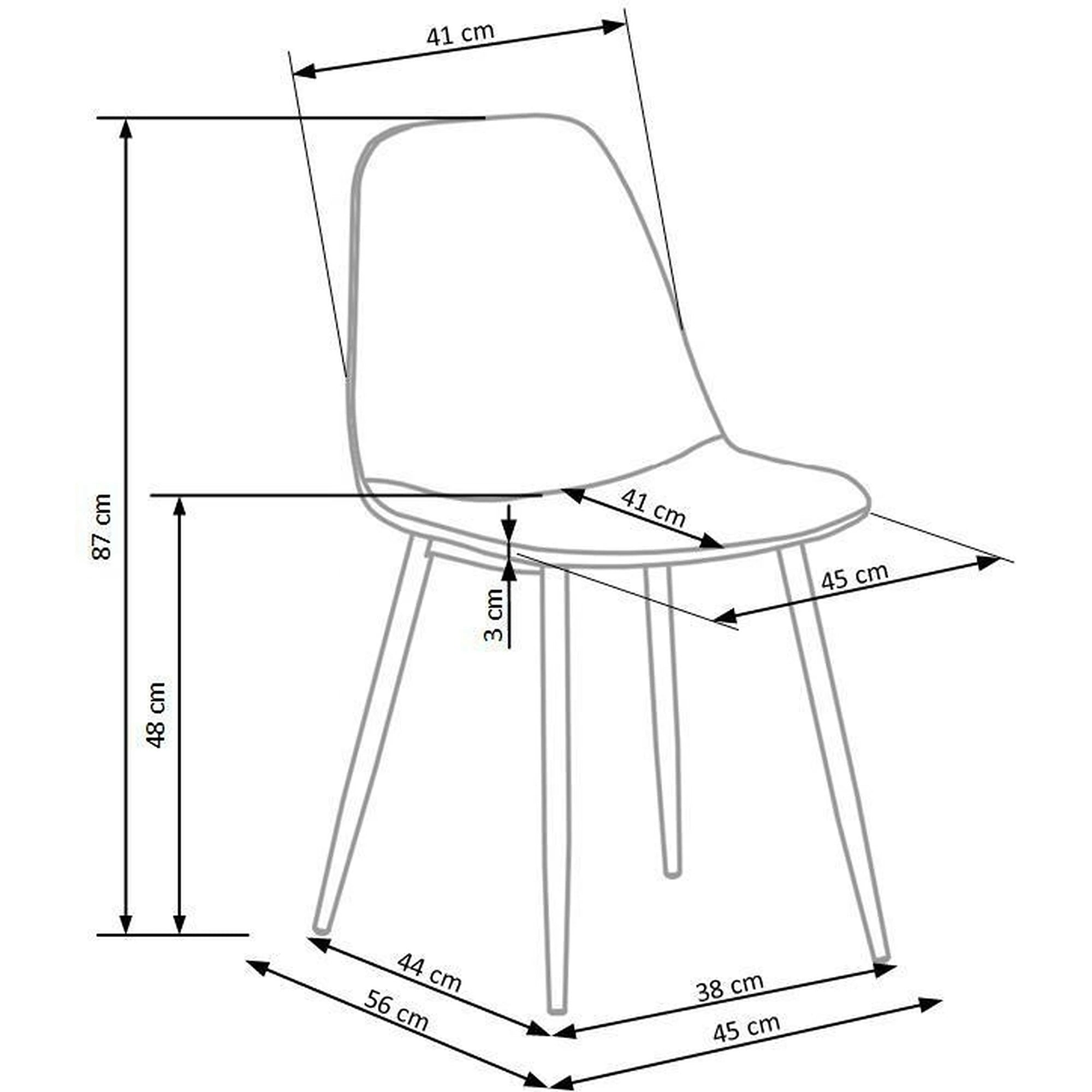 Scaun K316, bej/stejar, stofa clasica/metal, 44x56x87 cm