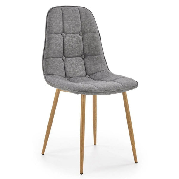 Scaun K316, gri/stejar, stofa clasica/metal, 44x56x87 cm