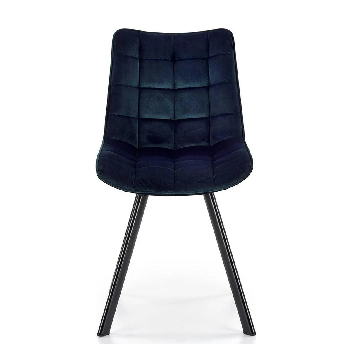 Scaun K332, albastru inchis/negru, stofa catifelata/metal, 46X61X84 CM