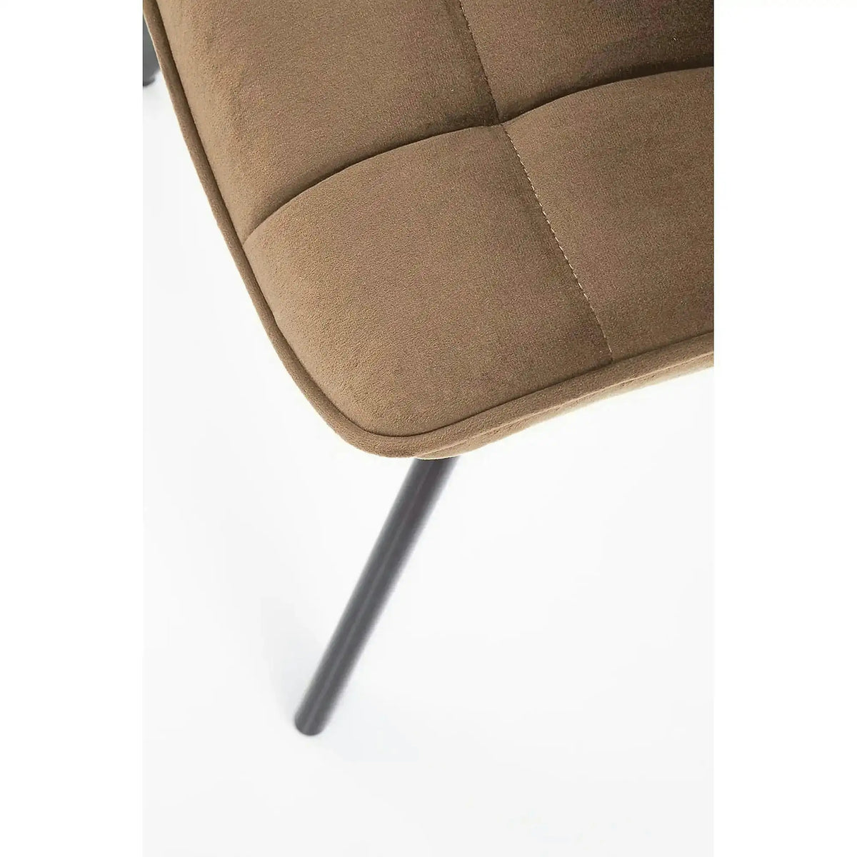 Scaun K332, bej/negru, stofa catifelata/metal, 46x61x84 cm