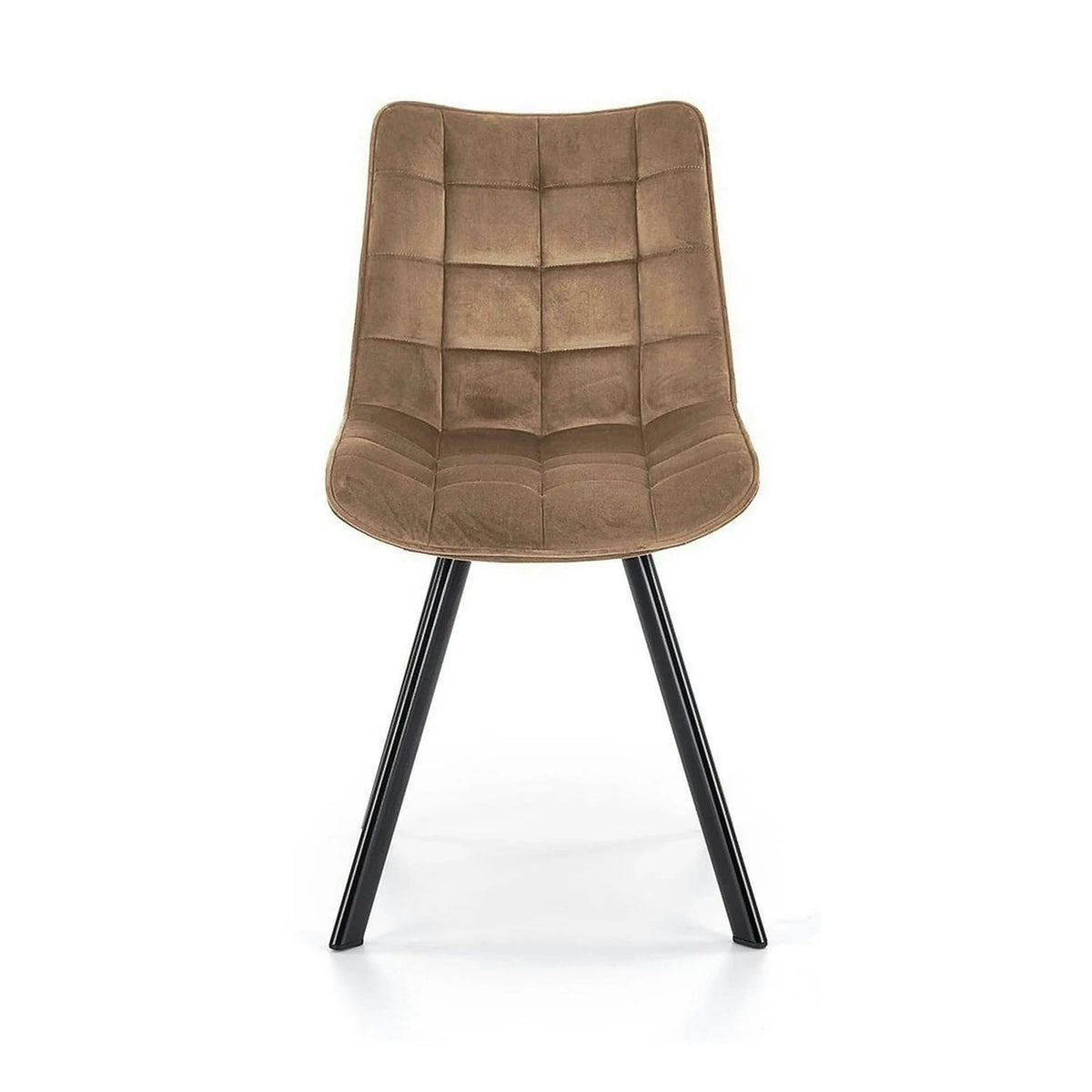 Scaun K332, bej/negru, stofa catifelata/metal, 46x61x84 cm