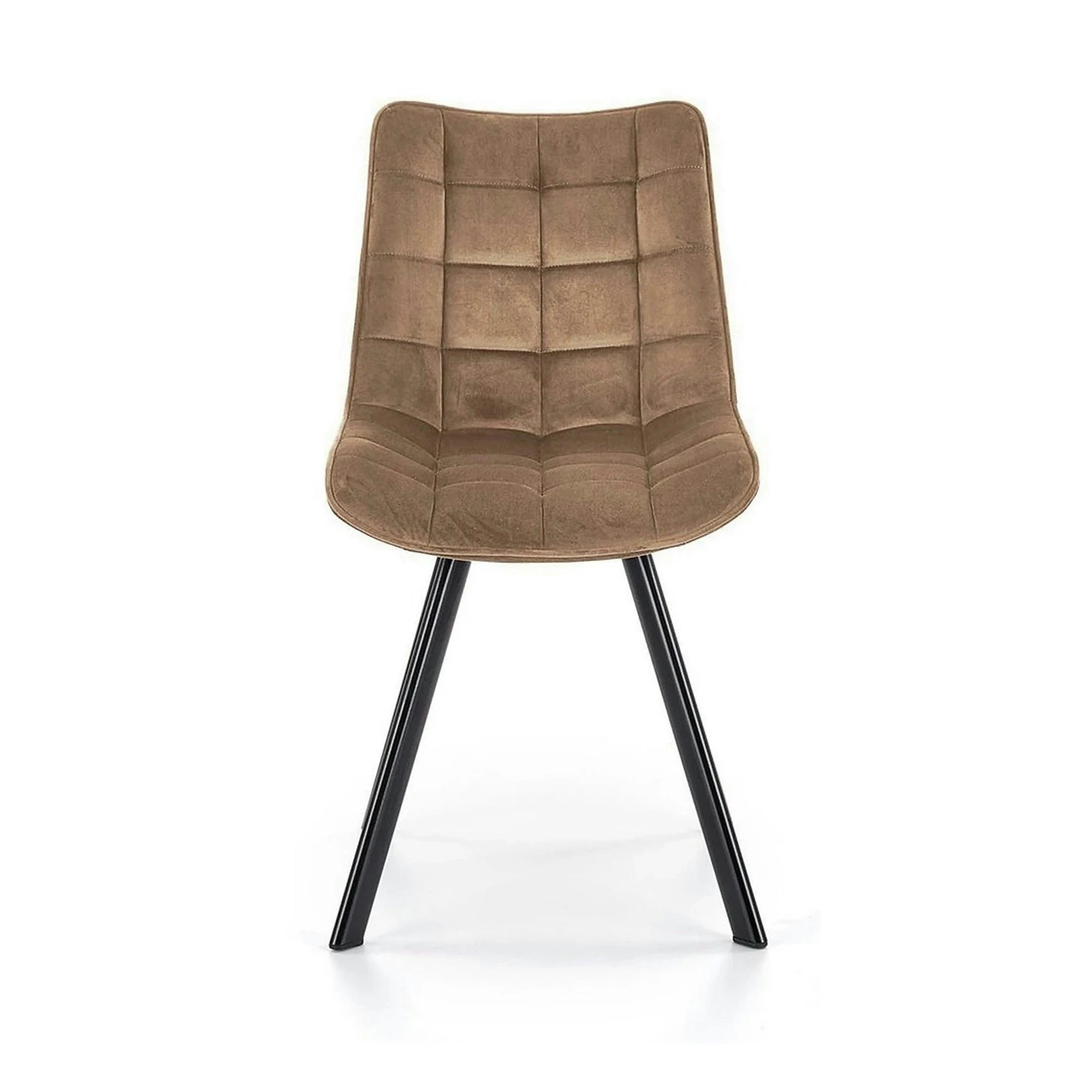 Scaun K332, bej/negru, stofa catifelata/metal, 46x61x84 cm