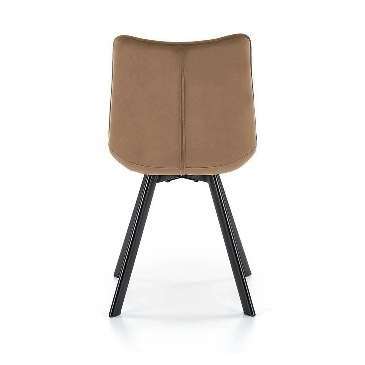 Scaun K332, bej/negru, stofa catifelata/metal, 46x61x84 cm