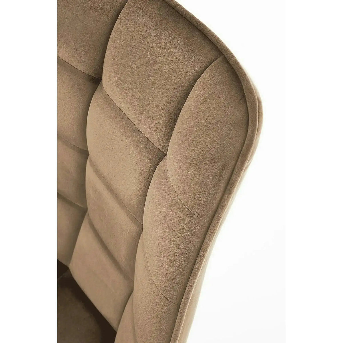 Scaun K332, bej/negru, stofa catifelata/metal, 46x61x84 cm