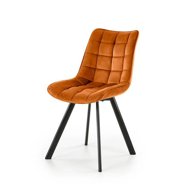 Scaun K332, caramiziu/negru, stofa catifelata/metal, 46x61x84 cm