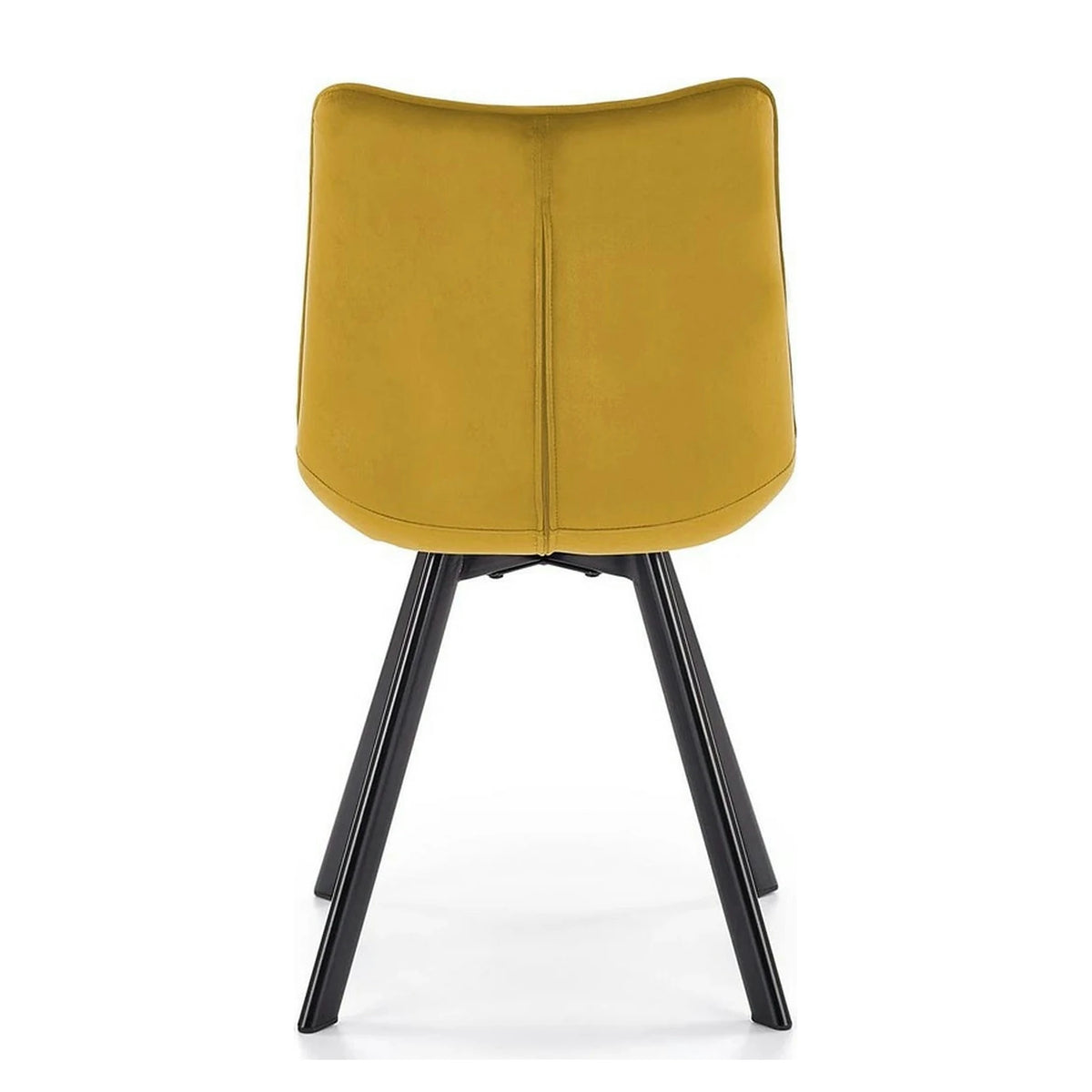 Scaun K332, galben mustar/negru, stofa catifelata/metal, 46X61X84 CM