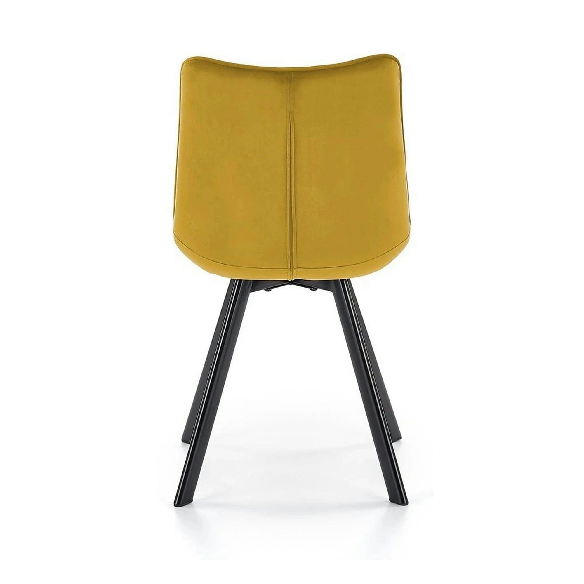 Scaun K332, galben mustar/negru, stofa catifelata/metal, 46X61X84 CM
