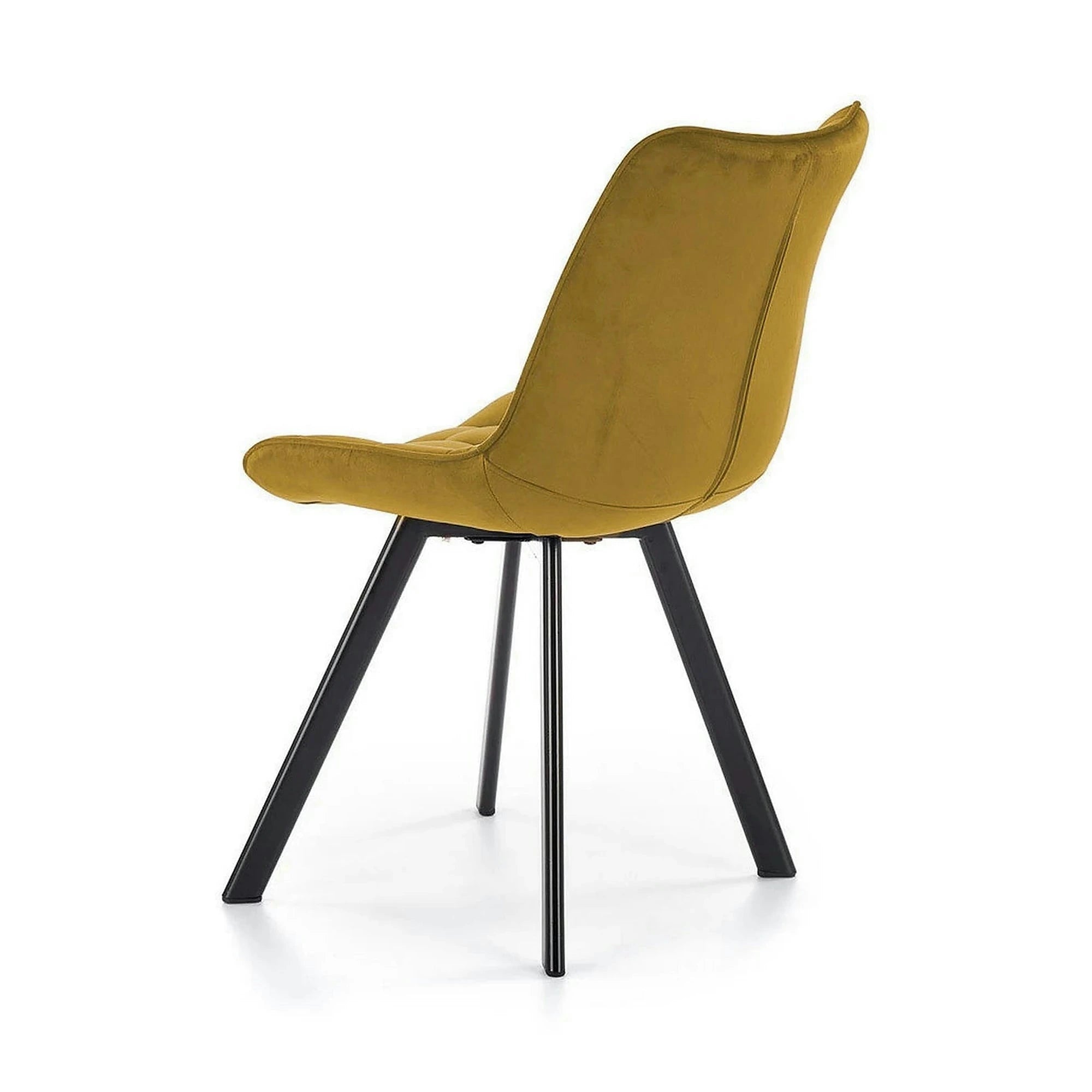 Scaun K332, galben mustar/negru, stofa catifelata/metal, 46X61X84 CM