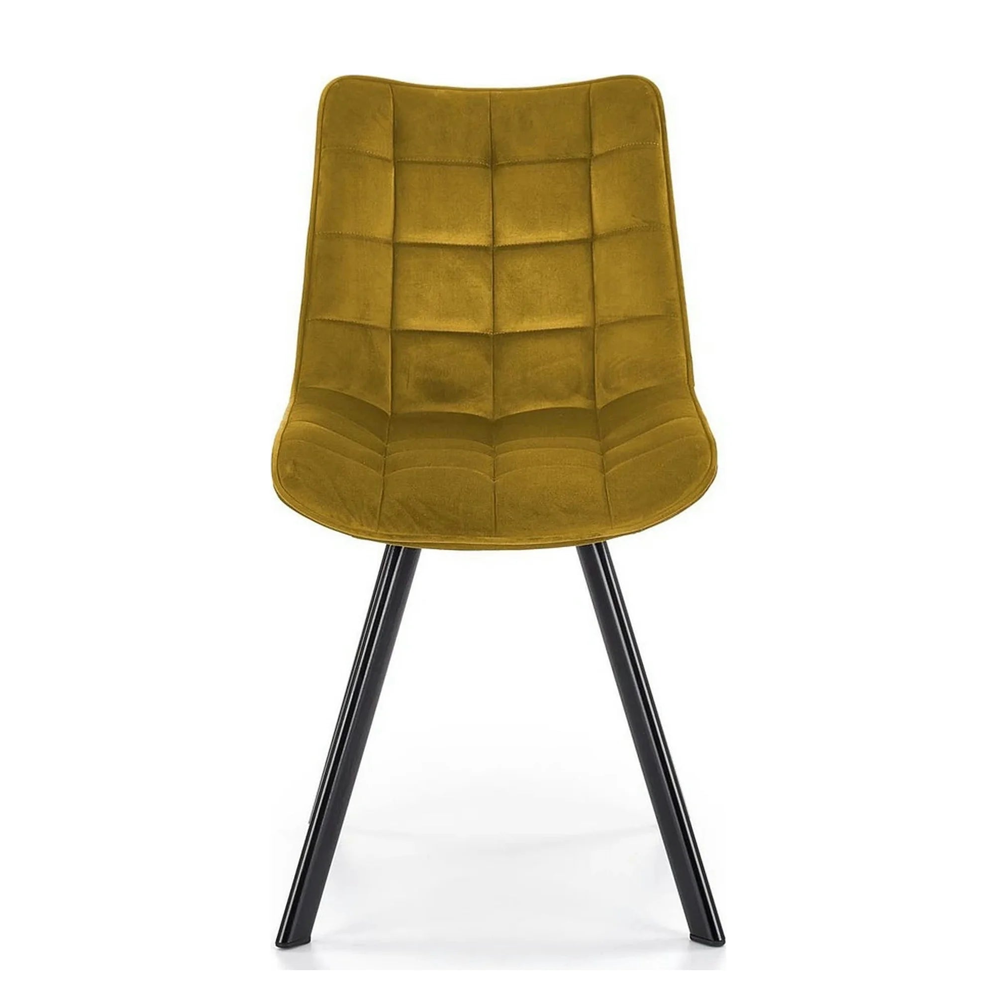 Scaun K332, galben mustar/negru, stofa catifelata/metal, 46X61X84 CM