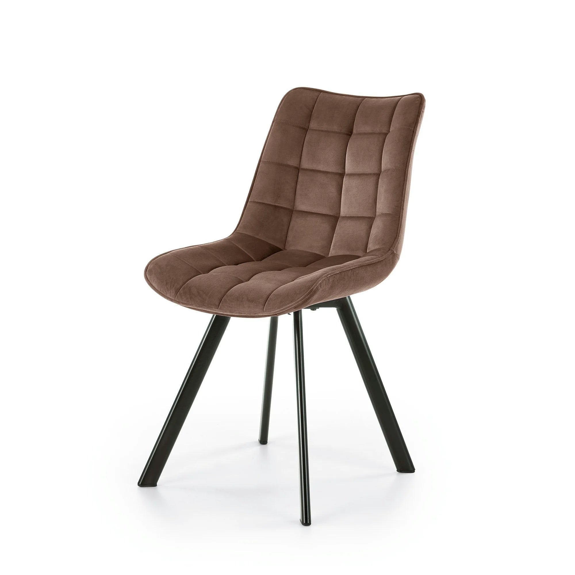 Scaun K332, maro/negru, stofa catifelata/metal, 46x61x84 cm