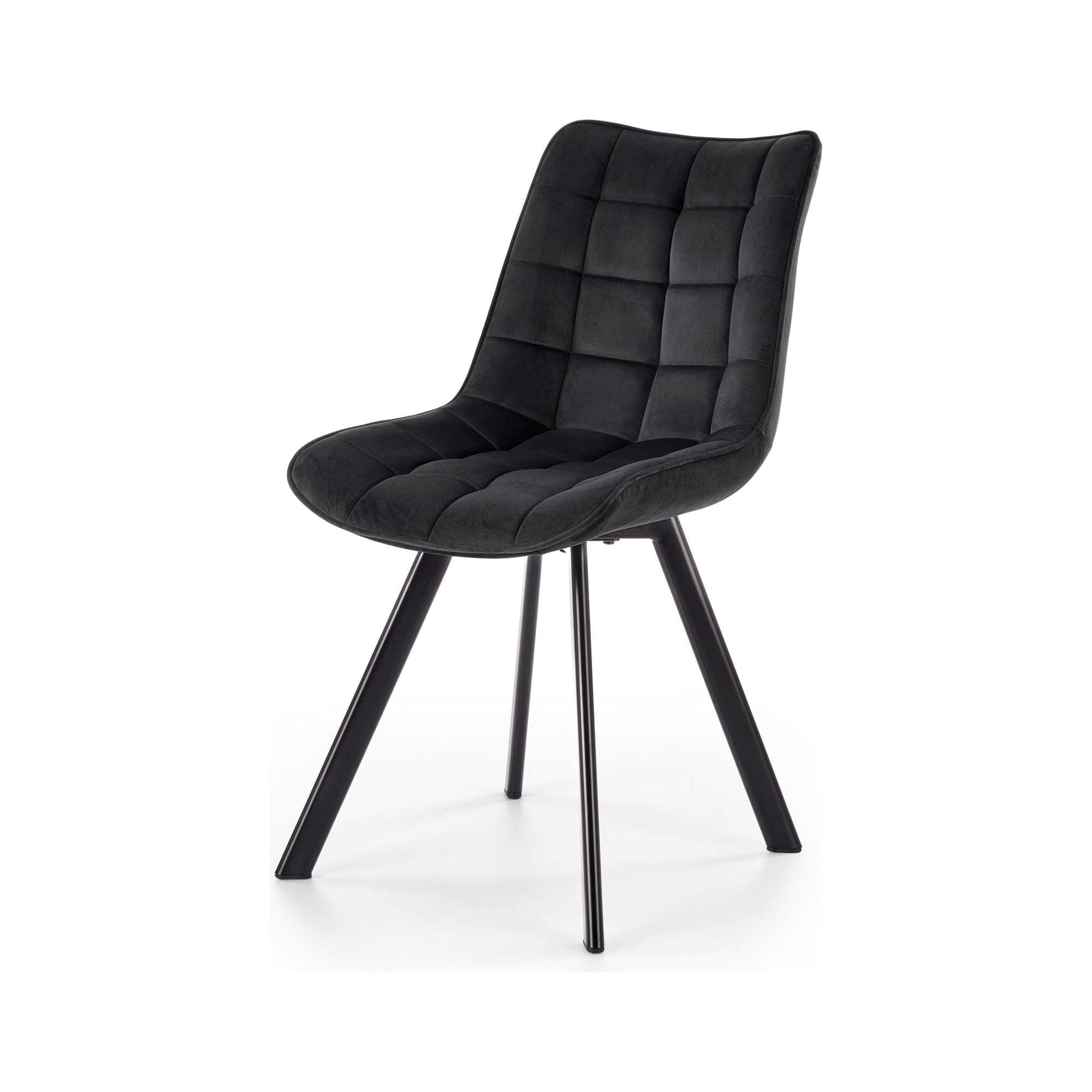 Scaun K332, negru, stofa catifelata/metal, 46x61x84 cm