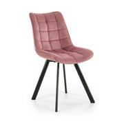 Scaun K332, roz/negru, stofa catifelata/metal, 46x61x84 cm