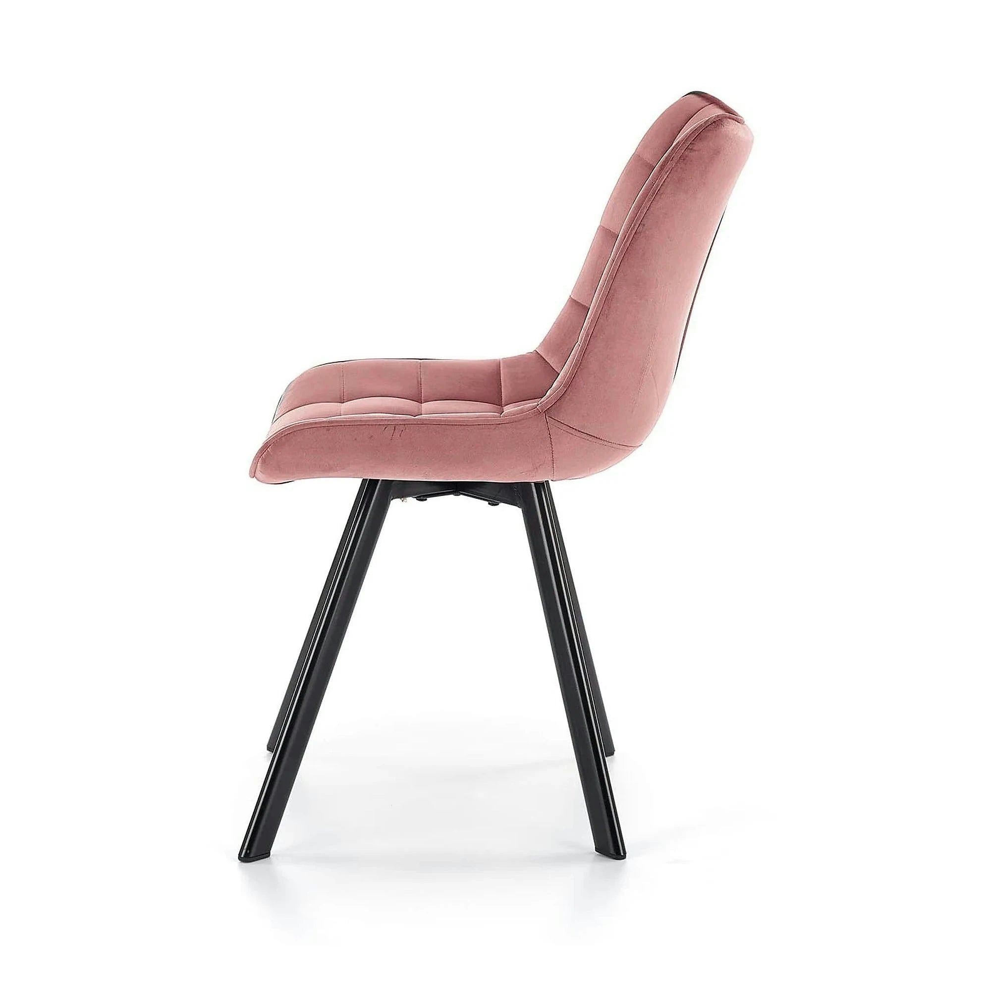 Scaun K332, roz/negru, stofa catifelata/metal, 46x61x84 cm