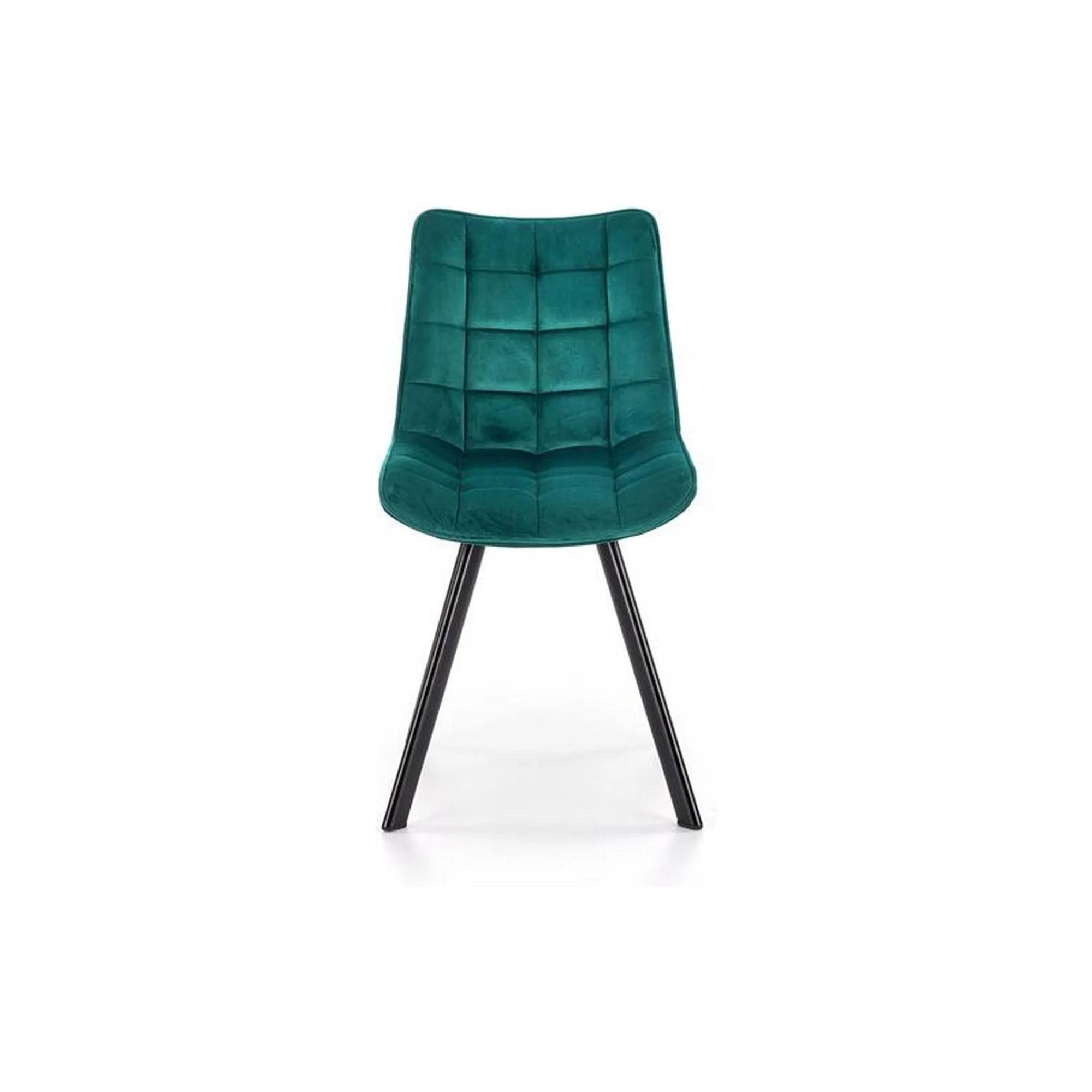 Scaun K332, turcoaz/negru, stofa catifelata/metal, 46x61x84 cm