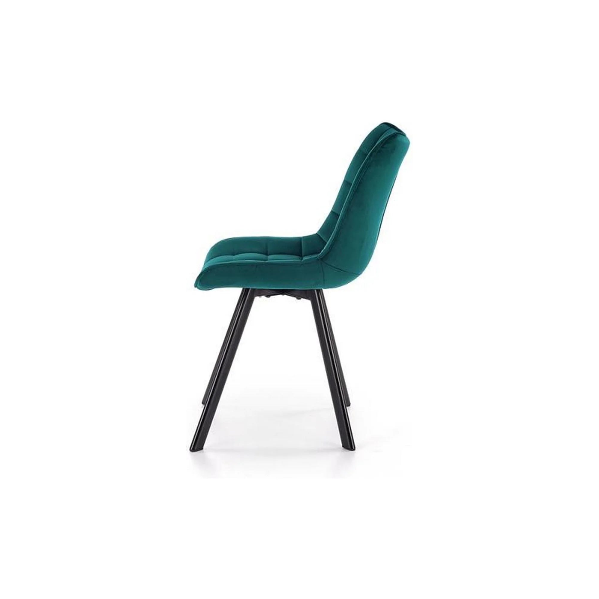 Scaun K332, turcoaz/negru, stofa catifelata/metal, 46x61x84 cm