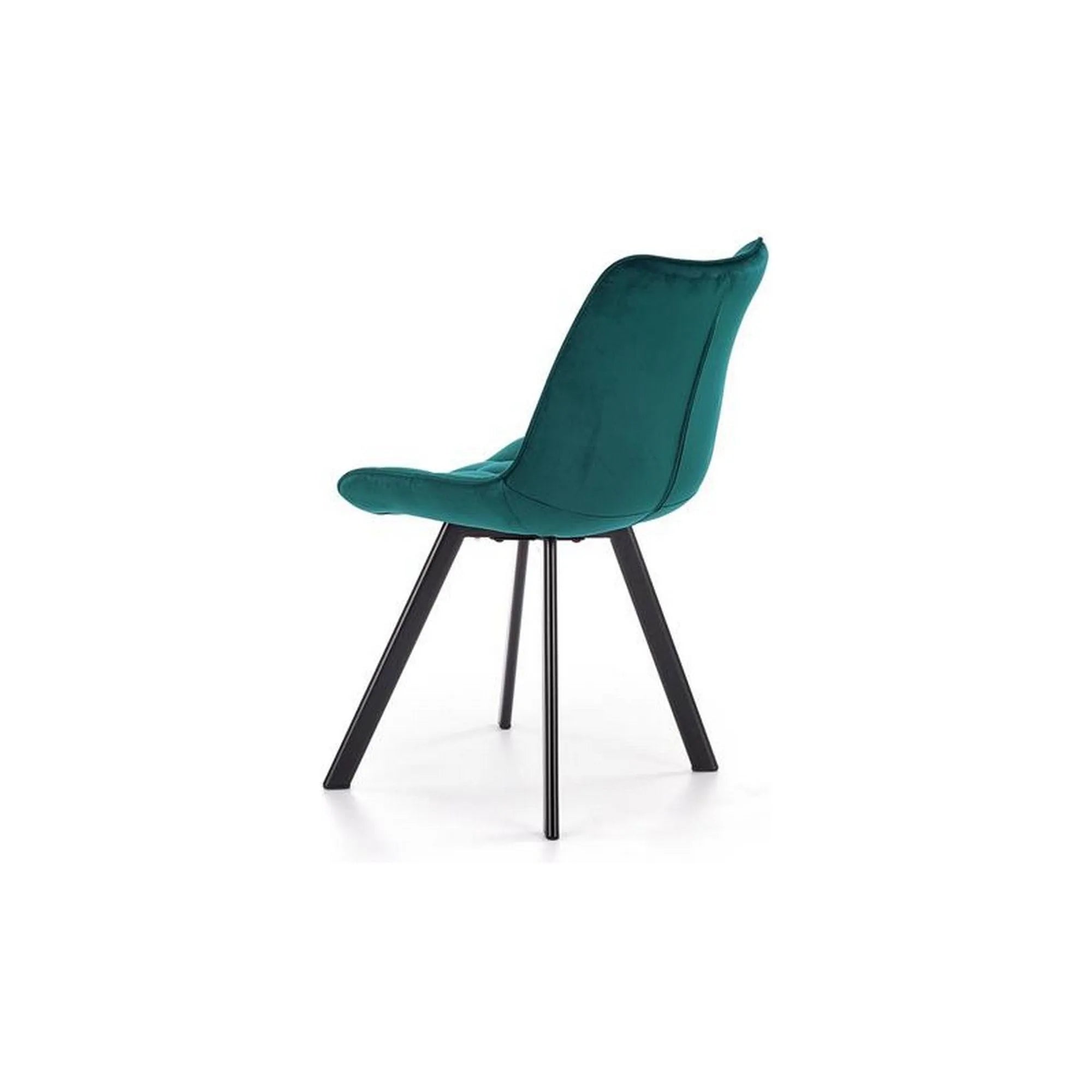 Scaun K332, turcoaz/negru, stofa catifelata/metal, 46x61x84 cm