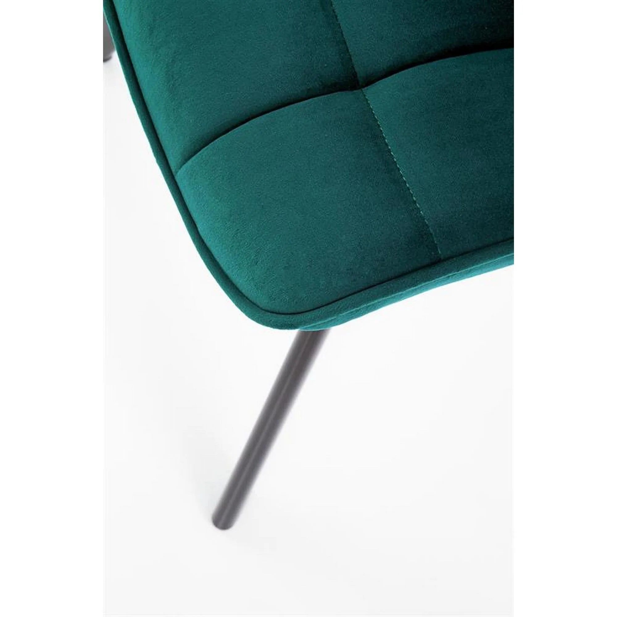 Scaun K332, turcoaz/negru, stofa catifelata/metal, 46x61x84 cm