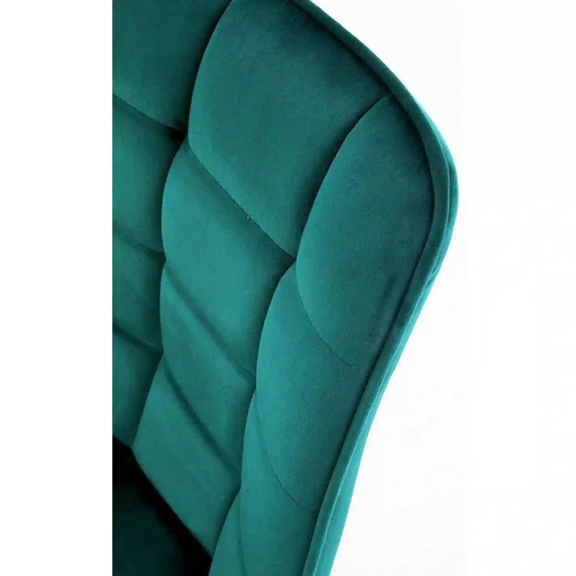 Scaun K332, turcoaz/negru, stofa catifelata/metal, 46x61x84 cm