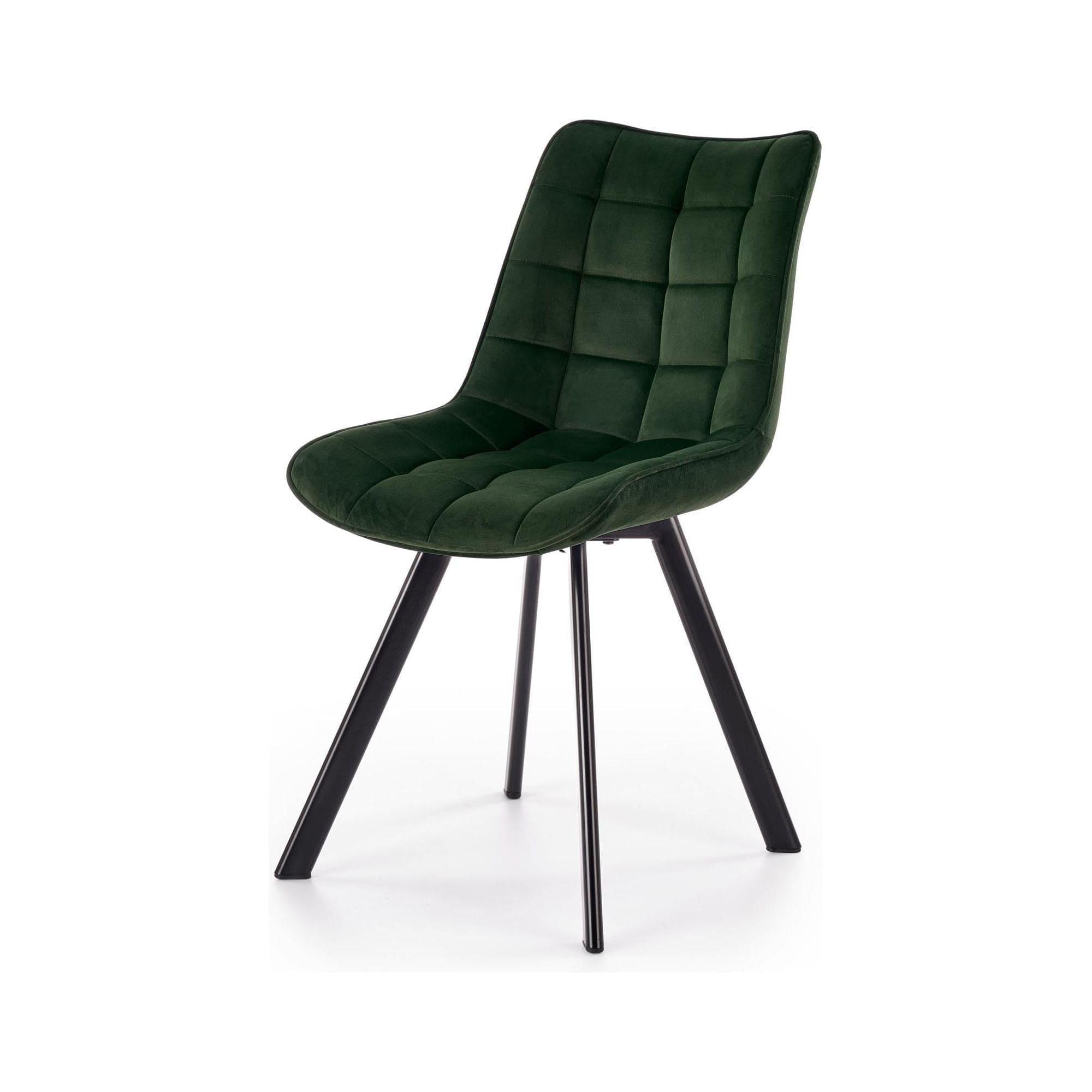 Scaun K332, verde inchis/negru, stofa catifelata/metal, 46x61x84 cm