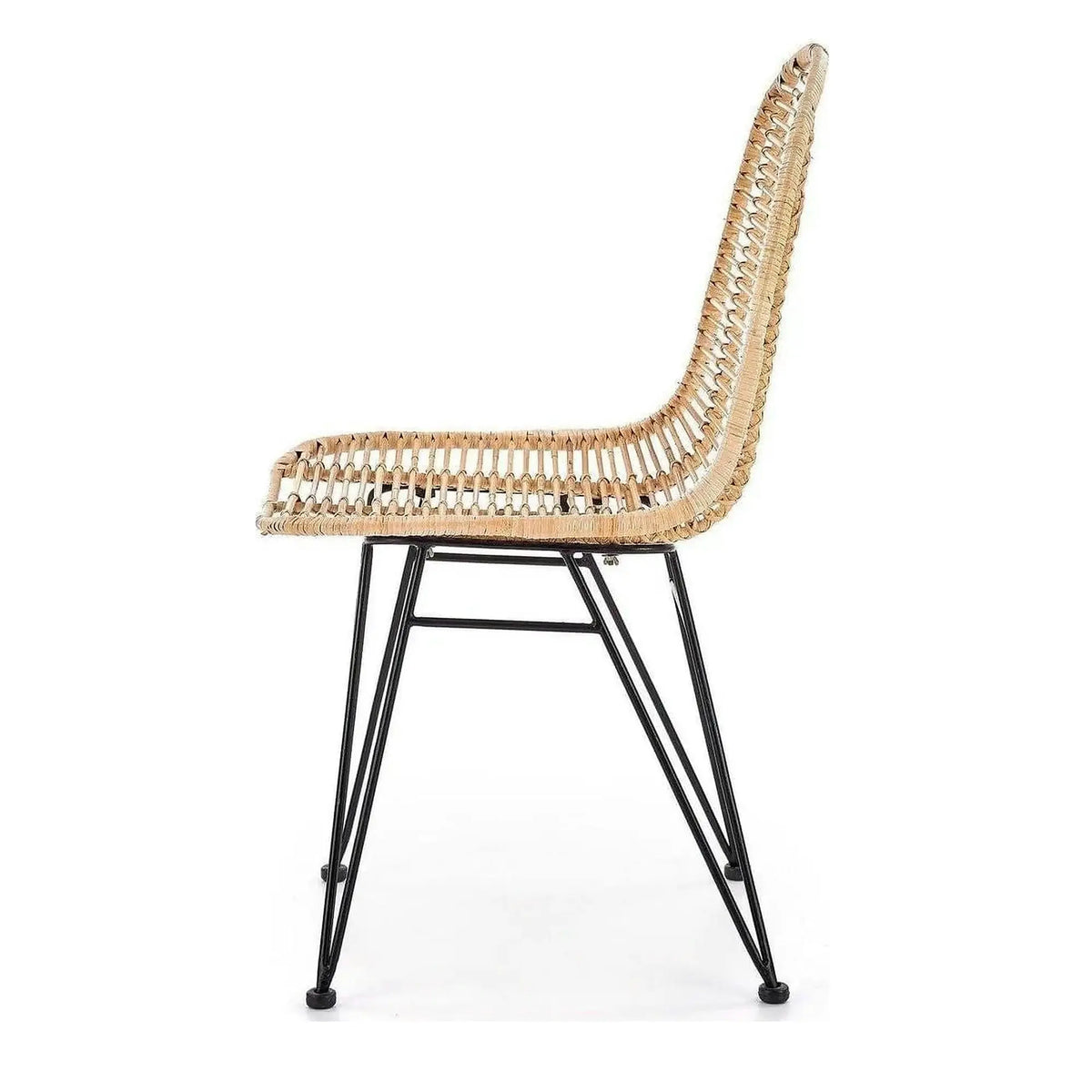 Scaun K337, stejar/negru, ratan natural/metal, 44X55X90 CM