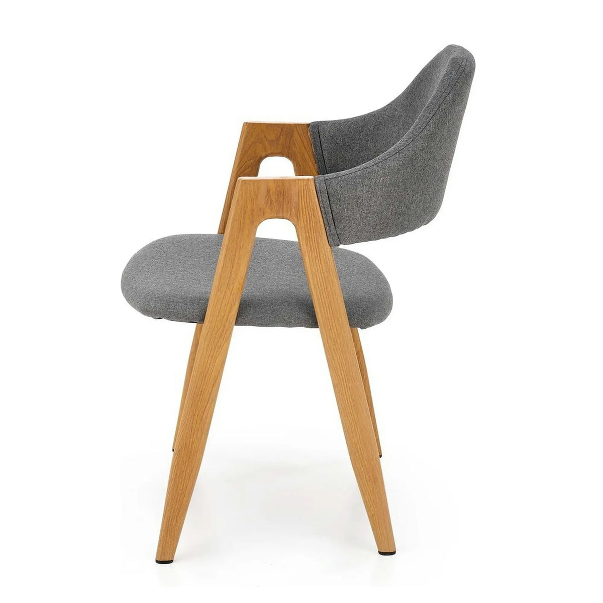 Scaun K344, gri/stejar, stofa clasica/metal, 53X51X80 CM