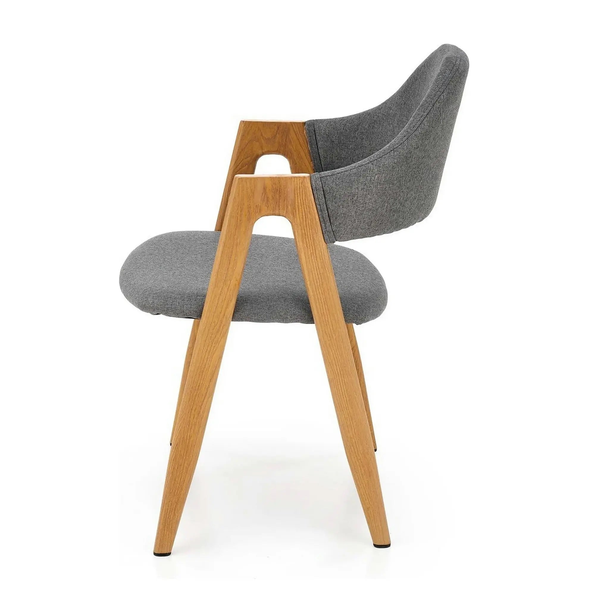 Scaun K344, gri/stejar, stofa clasica/metal, 53X51X80 CM