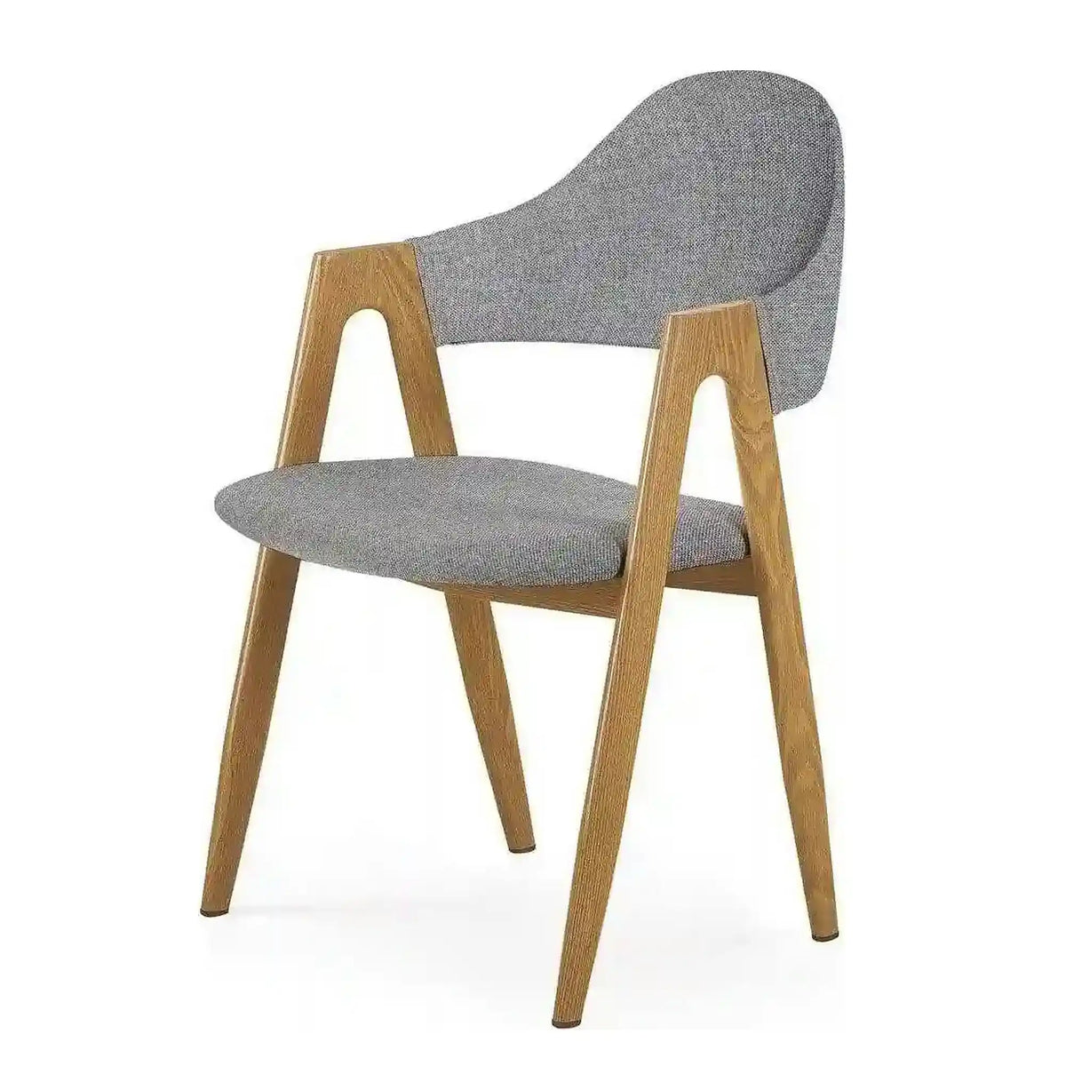 Scaun K344, gri/stejar, stofa clasica/metal, 53X51X80 CM