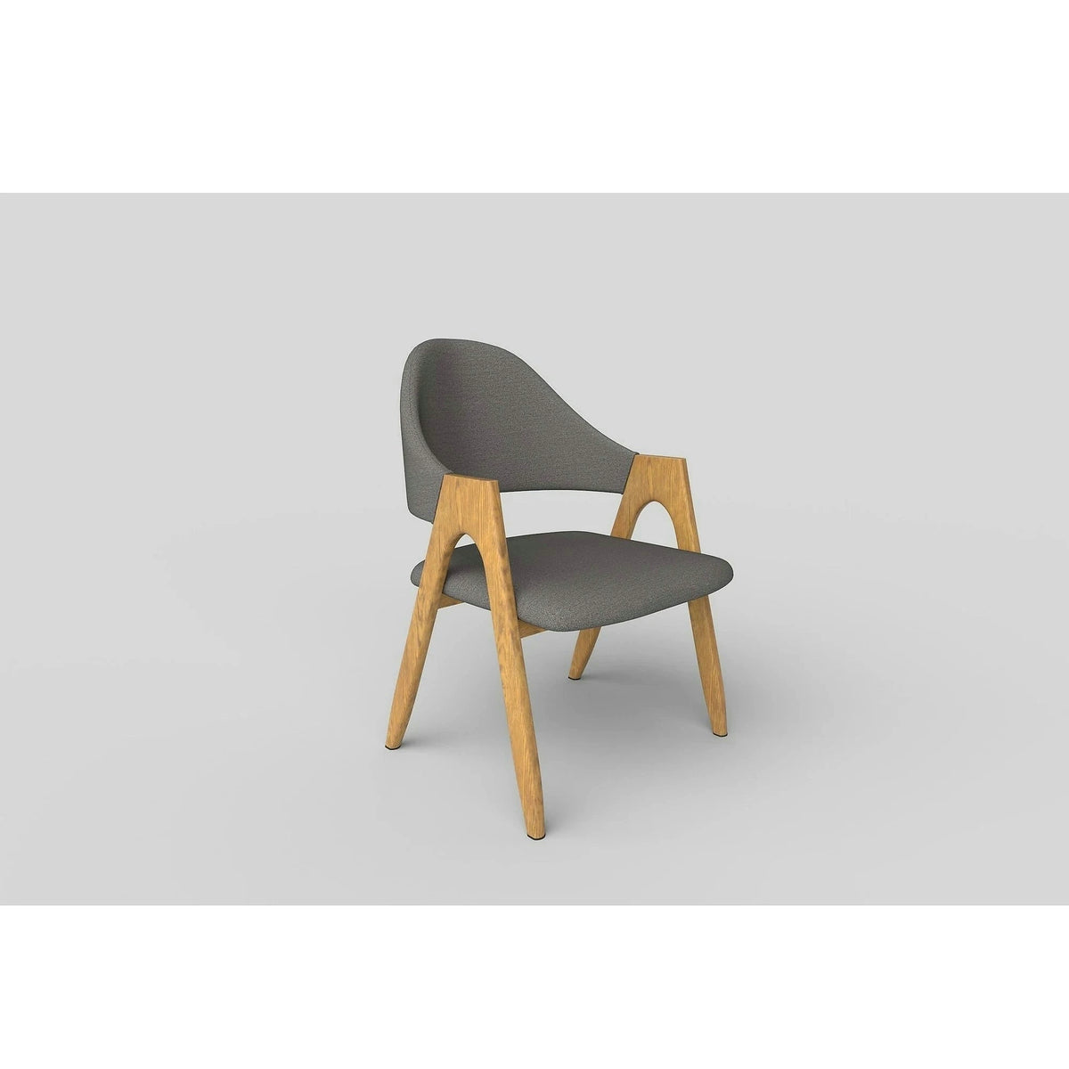 Scaun K344, gri/stejar, stofa clasica/metal, 53X51X80 CM