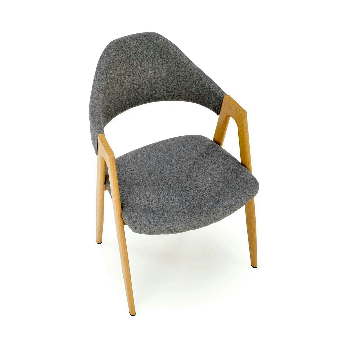 Scaun K344, gri/stejar, stofa clasica/metal, 53X51X80 CM