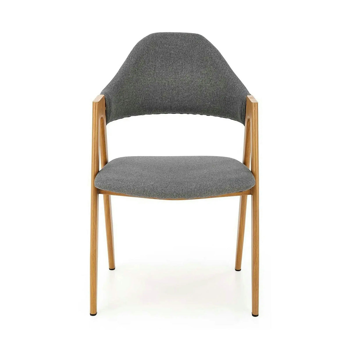 Scaun K344, gri/stejar, stofa clasica/metal, 53X51X80 CM